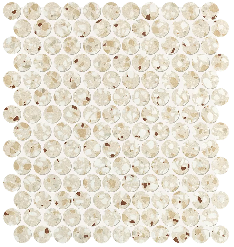 Мозаика fRO8 Glim Gemme Beige Round Mosaico Matt 29,5х32,5