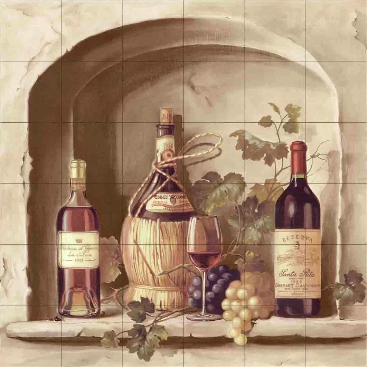Плитка 15.1(509) Wine Bar 2 панно из 36-ти плиток 60x60