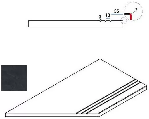 Керамогранит 620090000421 Titanio Bordo Grip SX 30x60