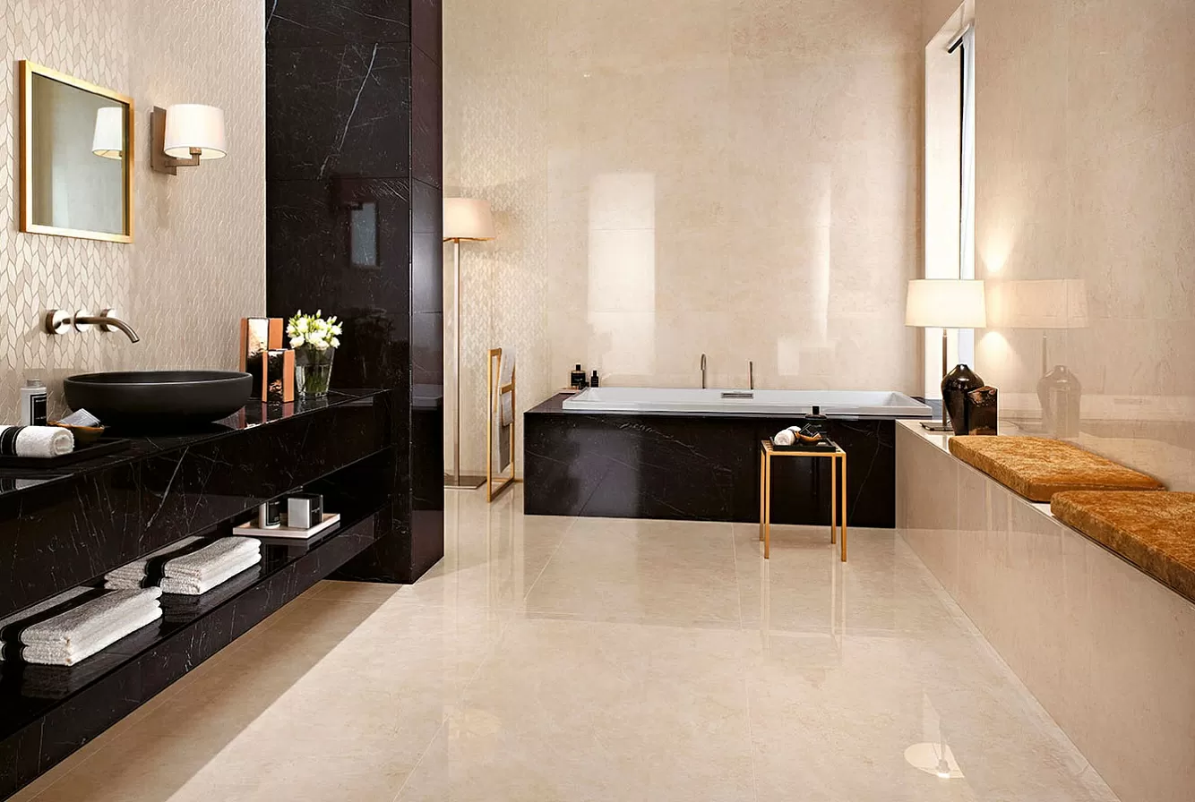 Керамогранит AS2M Marvel Stone Mosaico Esagono Geo Warm Lapp 25,4X35,2