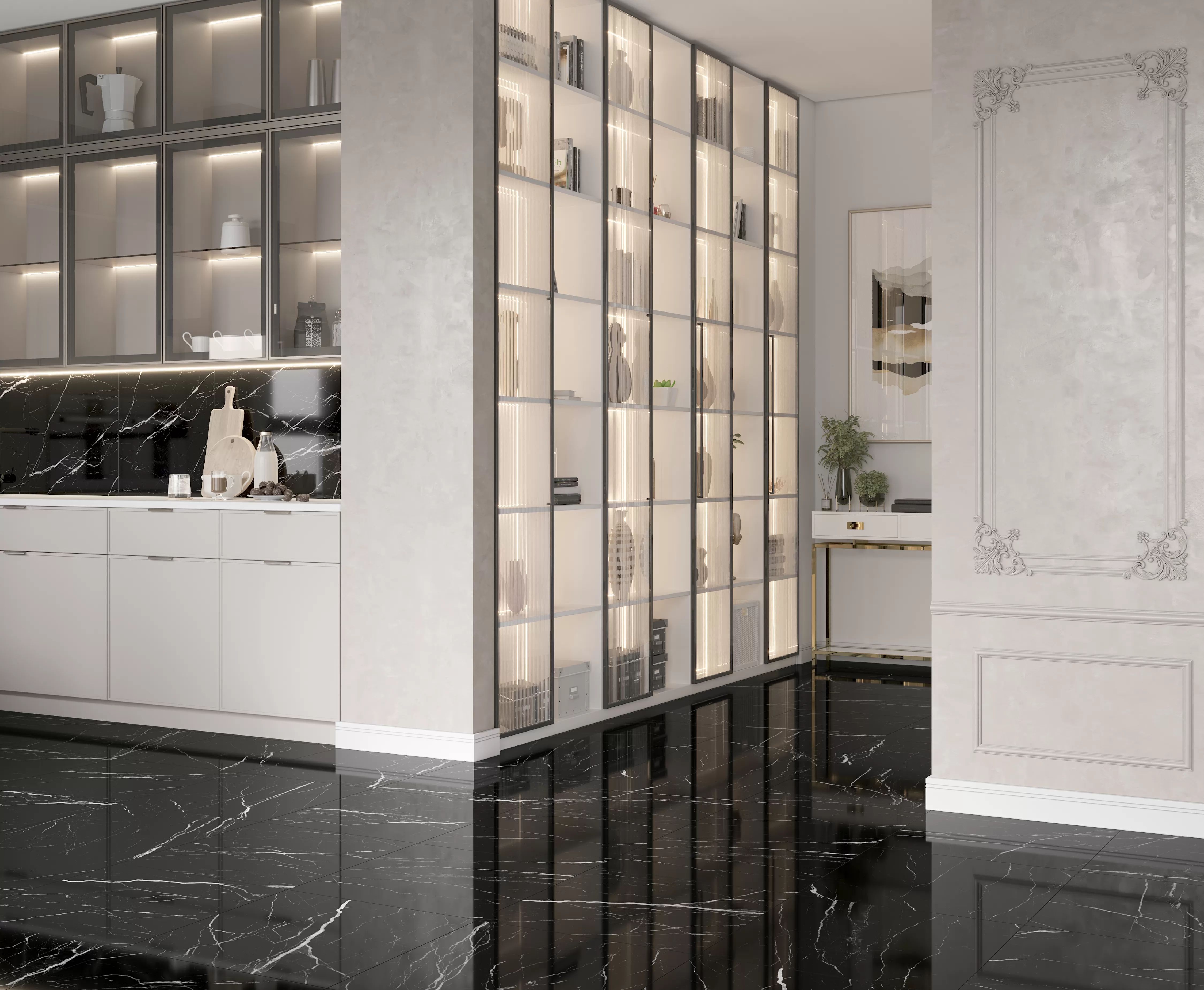 Керамогранит Flash Black чёрный 60x120