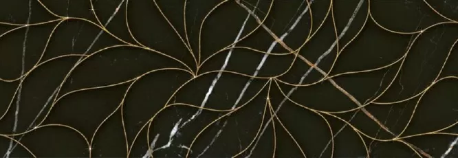 Плитка 588112002 Black&Gold Struttura Decor 24.2x70