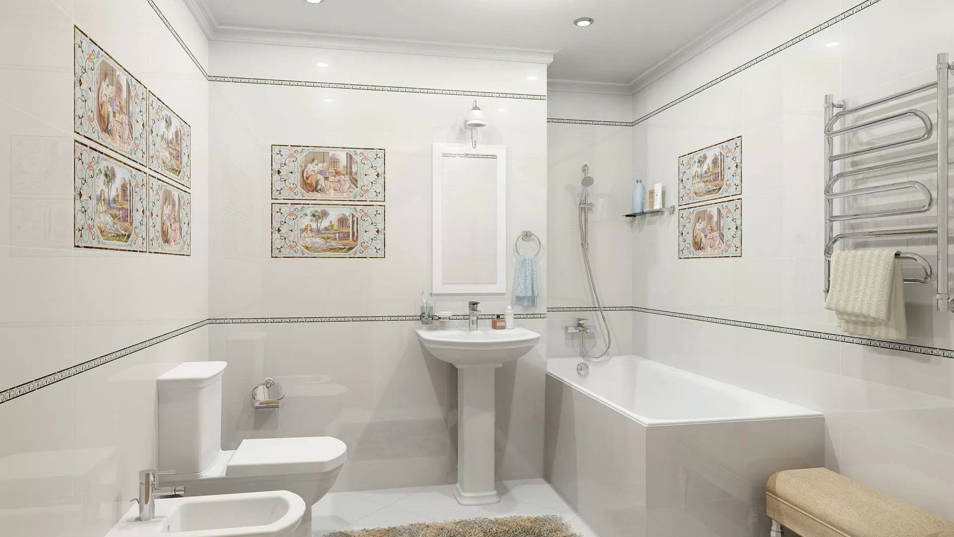Мозаика Mk.Calacatta Floor33 15x30