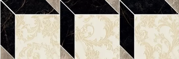 Керамогранит 240861 MOSAICS CUBE NERO-BIANCO-GRIGIO 19,5x58,5