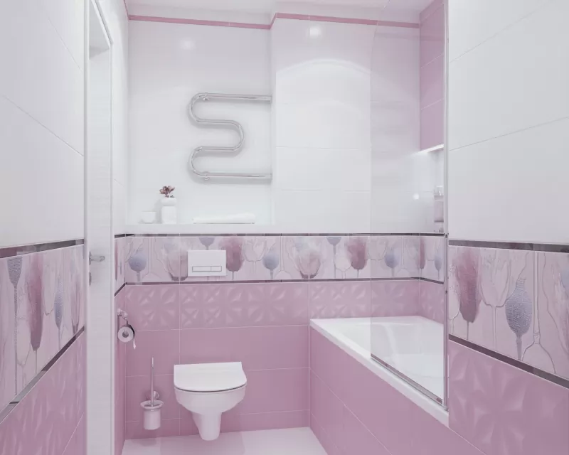 Плитка LLU072D Lila рельеф розовый 25x75