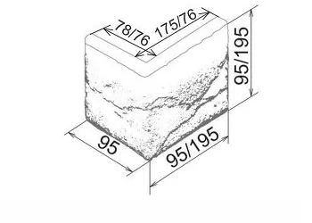 Искусственный камень Мальта 114 Угол 95-195х95х95-195х20