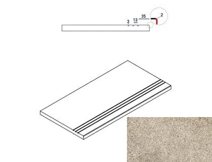 Керамогранит 620090000640 Бортик Эверстоун Дезерт грип Х2 30х60