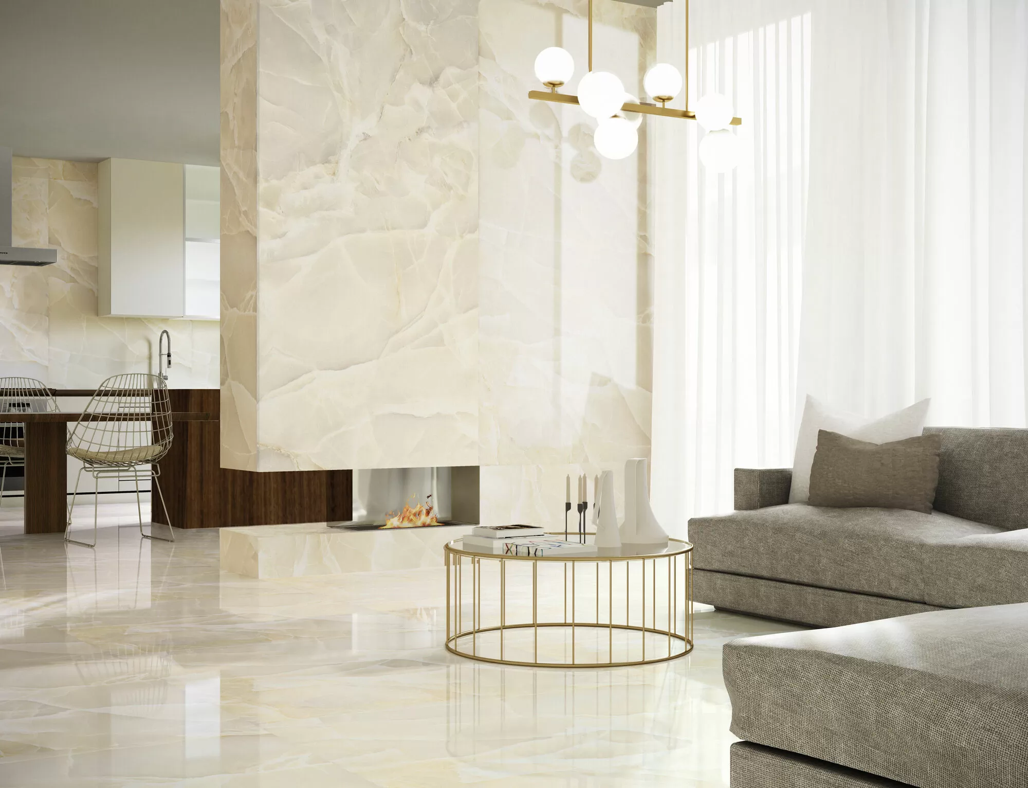 Керамогранит Onyx Bleu Pulido Rect 120x260