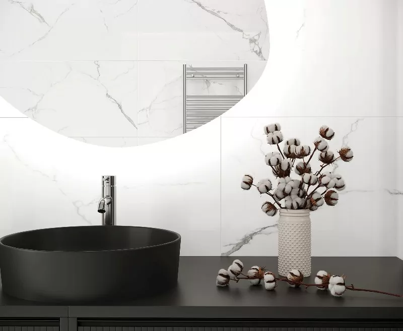 Керамогранит Pristine White белый полированный 60x120
