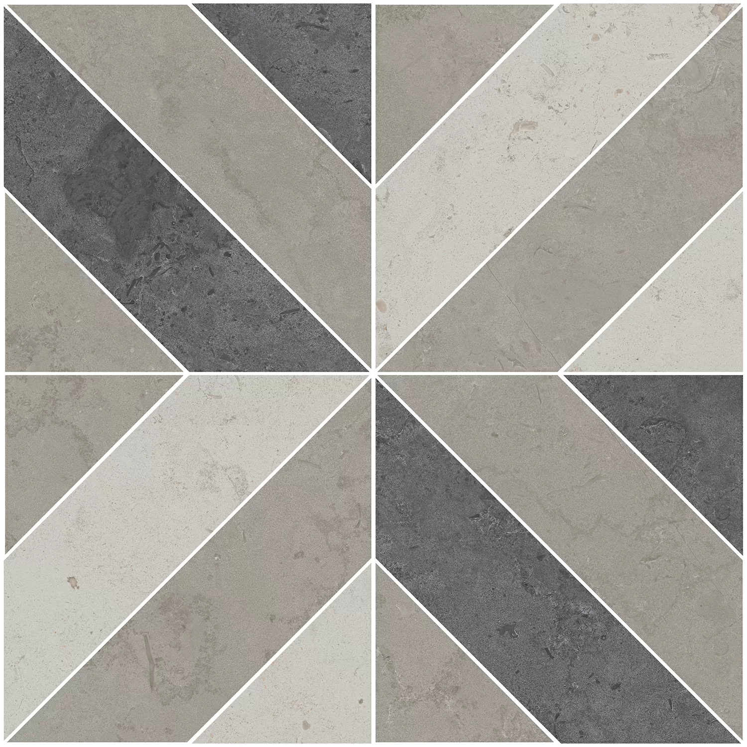 Керамогранит ID124 Декор Про Лаймстоун серый матовый 60х60