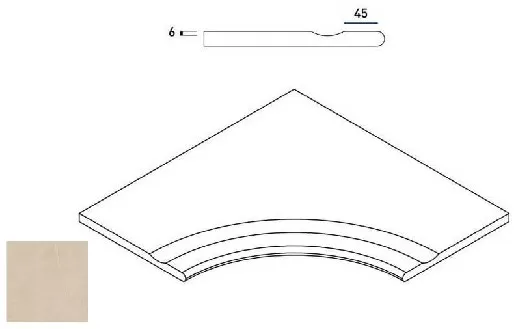 Керамогранит 620090000394 Magnesio Bordo Svasato Angolare Round 30 60x60