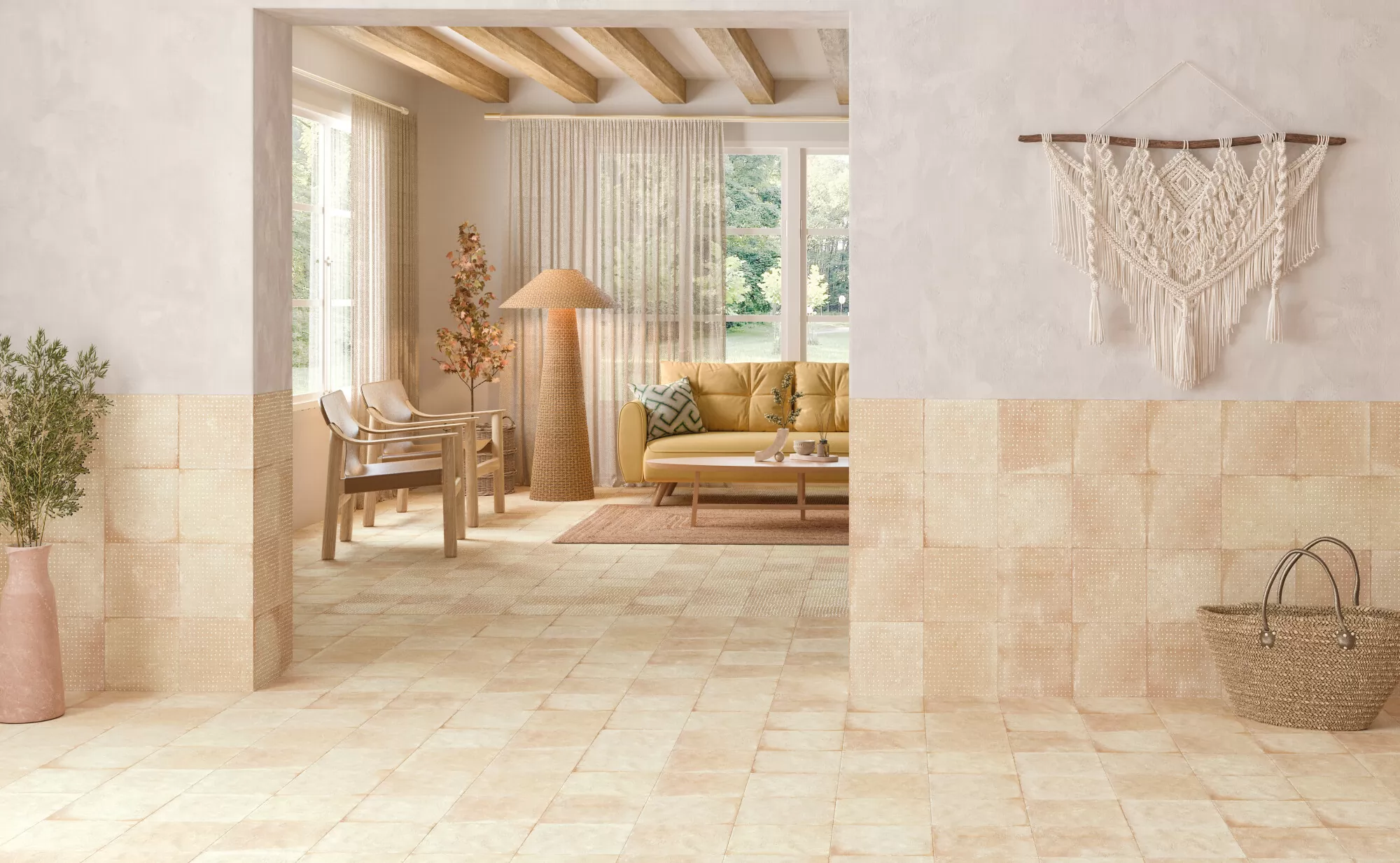 Керамогранит 40802 Pangea Clay Flower LT 22,3x22,3