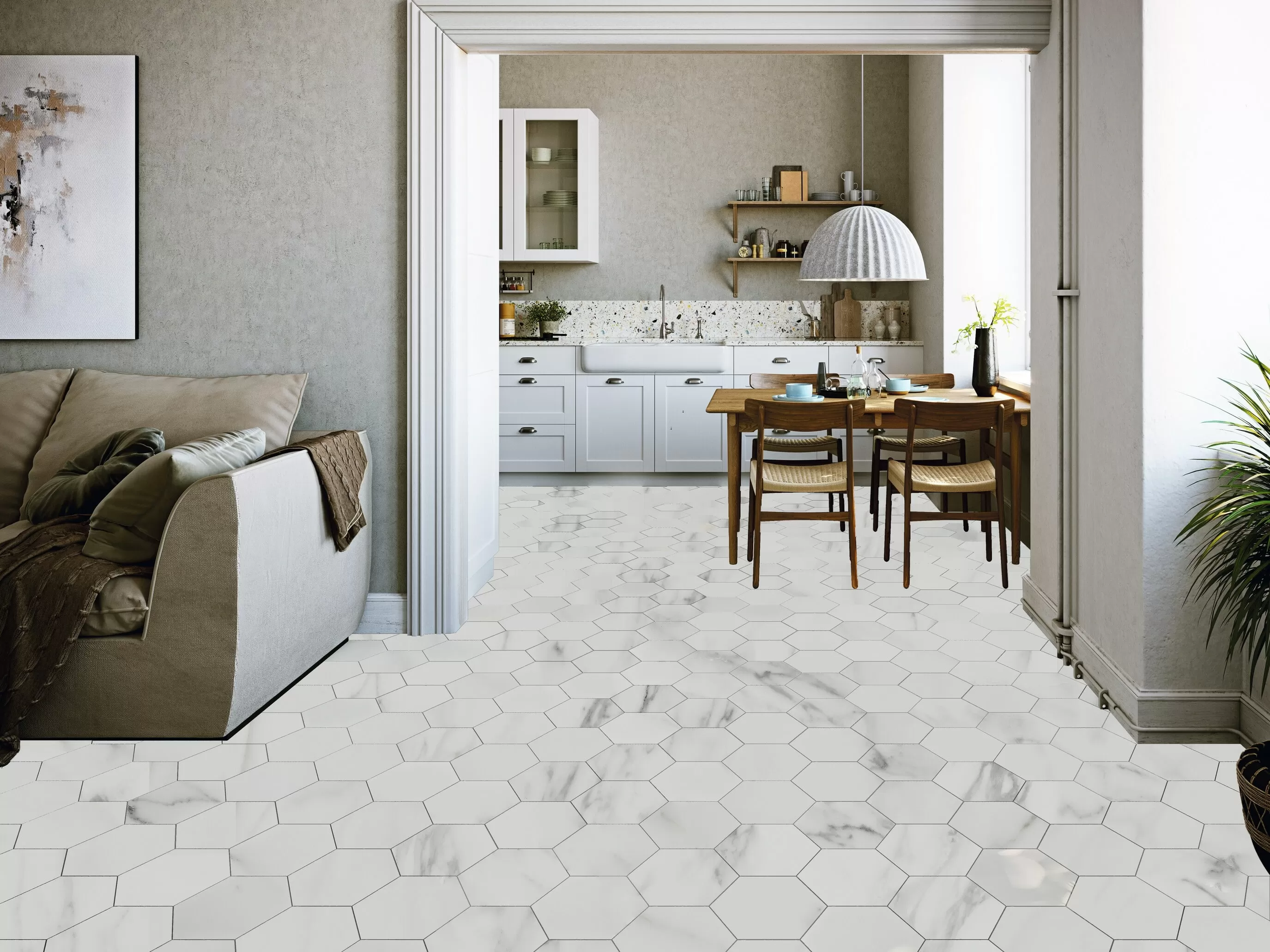 Керамогранит Cosmo Hex White 20x24