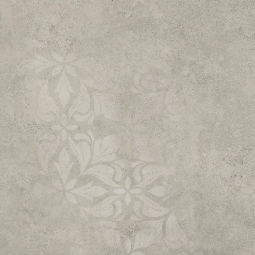 Керамогранит KM4040G0061N Хадду серый светлый матовый декорированный 40,2x40,2x0,8