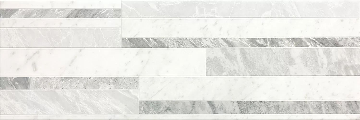 Плитка fNIZ Roma Diamond Deco White Brillante 25x75