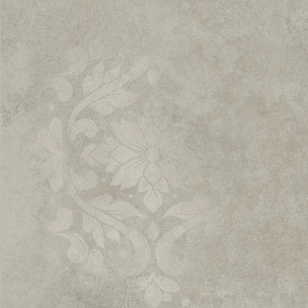 Керамогранит KM4040G0061N Хадду серый светлый матовый декорированный 40,2x40,2x0,8