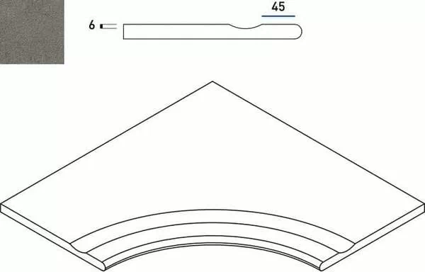 Керамогранит 620090001036 Fume Bordo Svasato Angolare Round 60x60