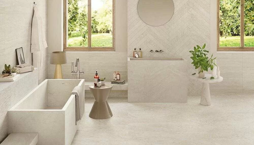 Керамогранит EJ7E Unique Travertine Vein Cut Cream Nat Rett 60x120
