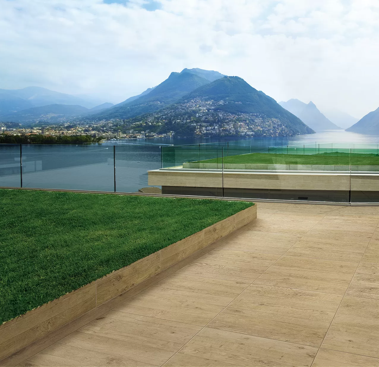Керамогранит AMV0 Axi Golden Oak Mosaico 3D 35x35