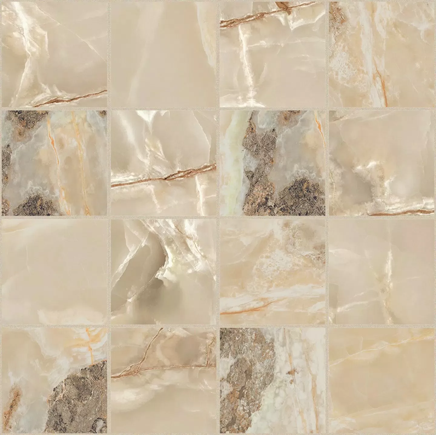 Мозаика 767779 Onyx&More Golden Blend Glossy Mosaico 6mm 7,5x7,5 30x30