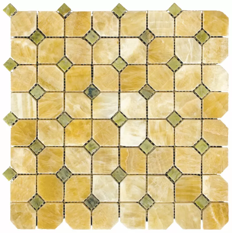 Мозаика 7M073+7M068-DP9 Оникс+Мрамор 35x35+15x15 305х305