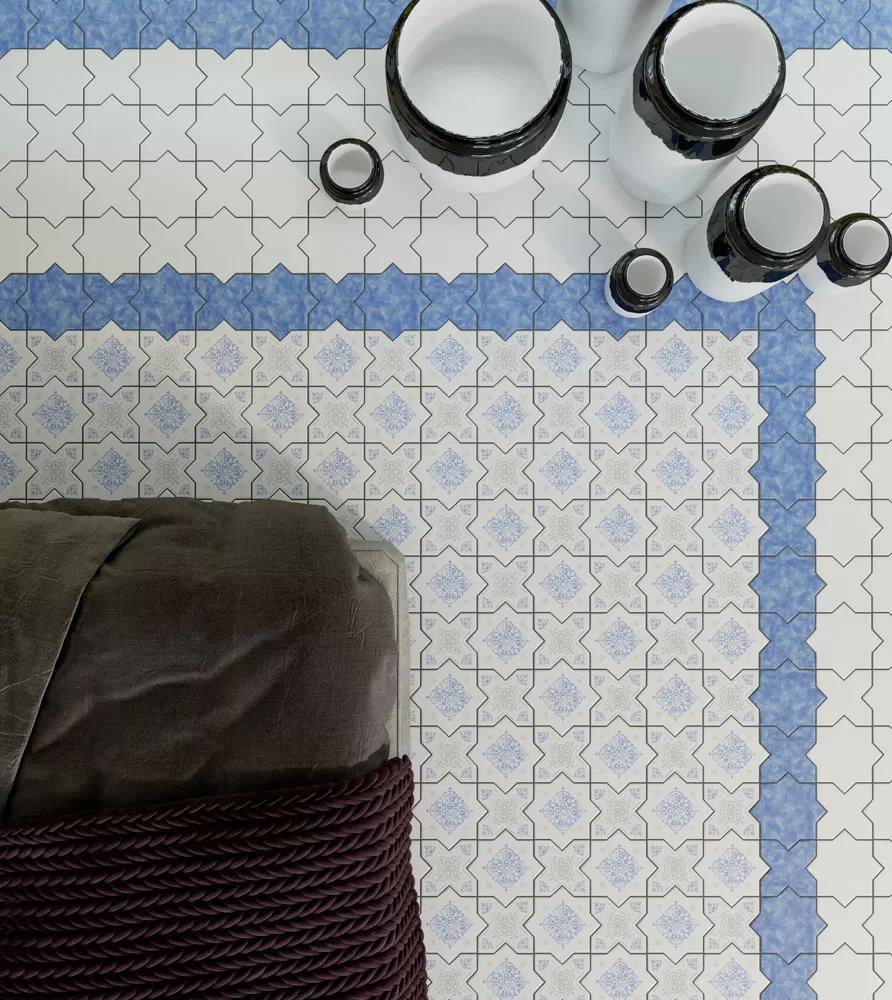 Керамогранит Becolors Cross Dec. Stencil Navy 13.25х13.25