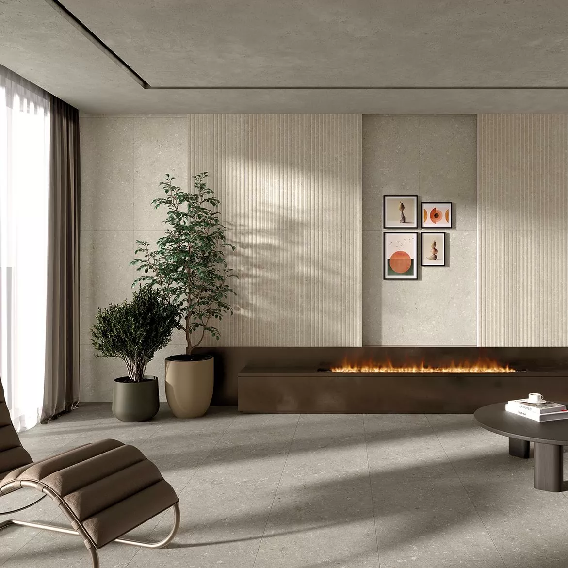Керамогранит 005503 Shellstone Grigio Rigat-One 3D 60x120