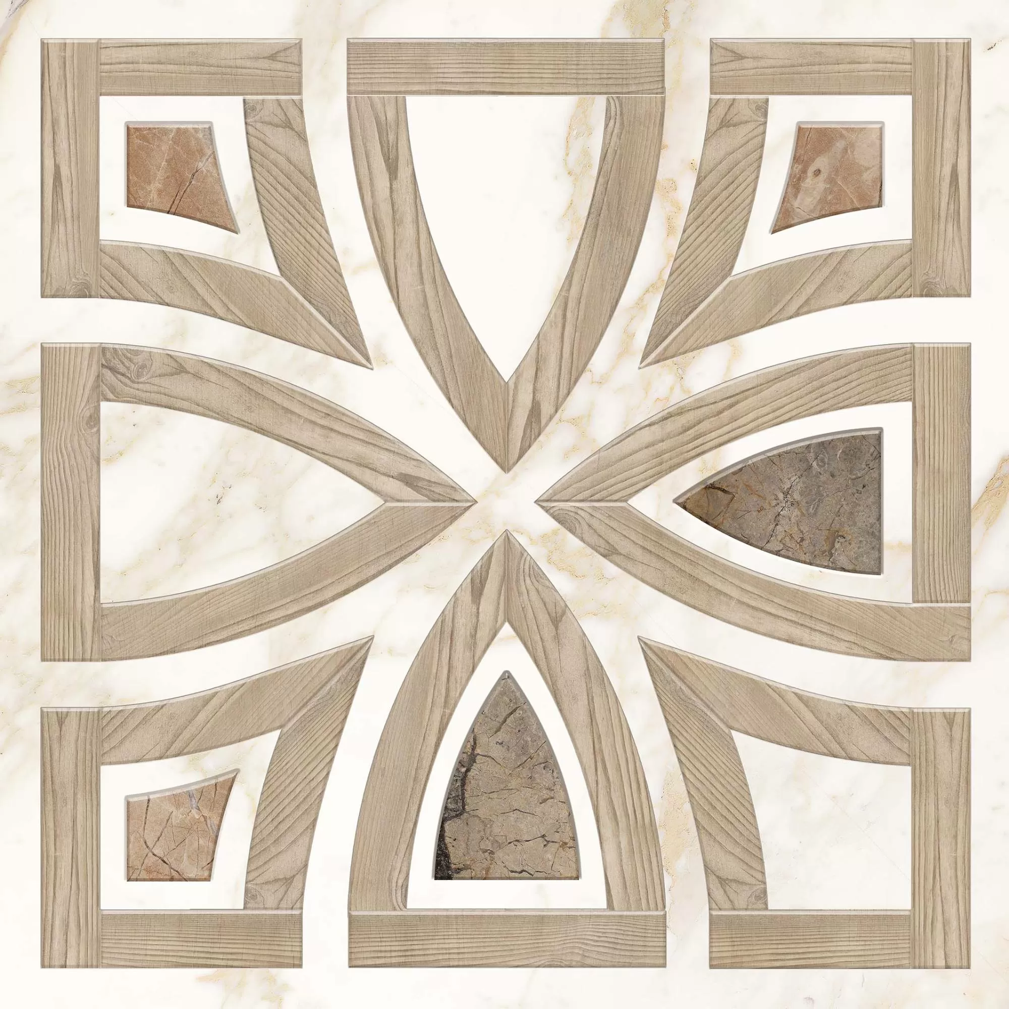 Керамогранит NR0351 Палацио Деко бежевый 600х600х10