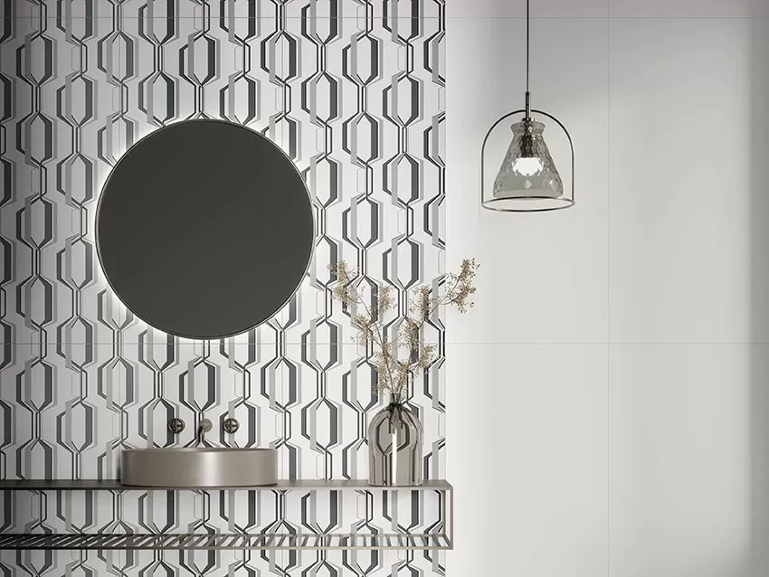 Керамогранит RPL158 Anni 70 Cassettone Bianco Rett 60x120