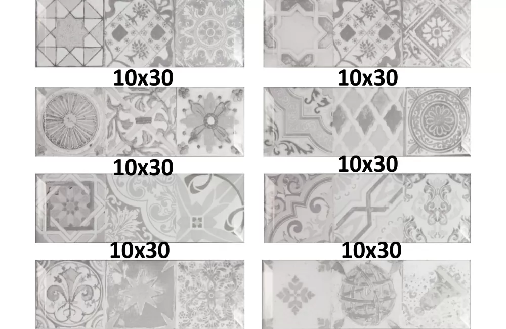 Плитка Antique gris brillo bisel 10x30