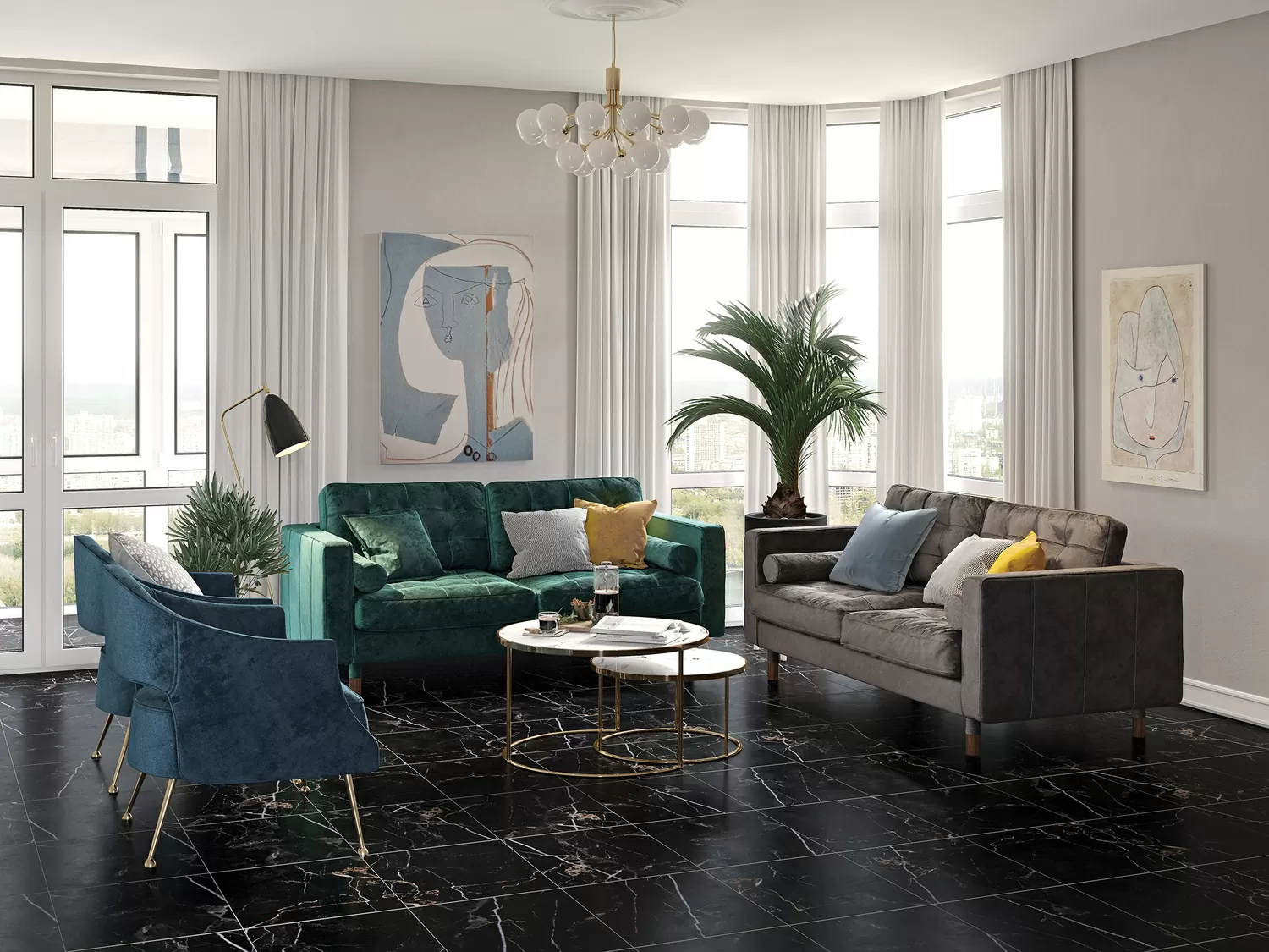 Керамогранит QN4R233 Queen черный 42х42