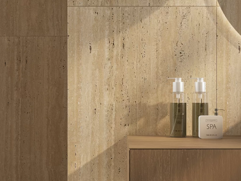 Керамогранит 17423 Travertino светло-бежевый ректификат 60x120